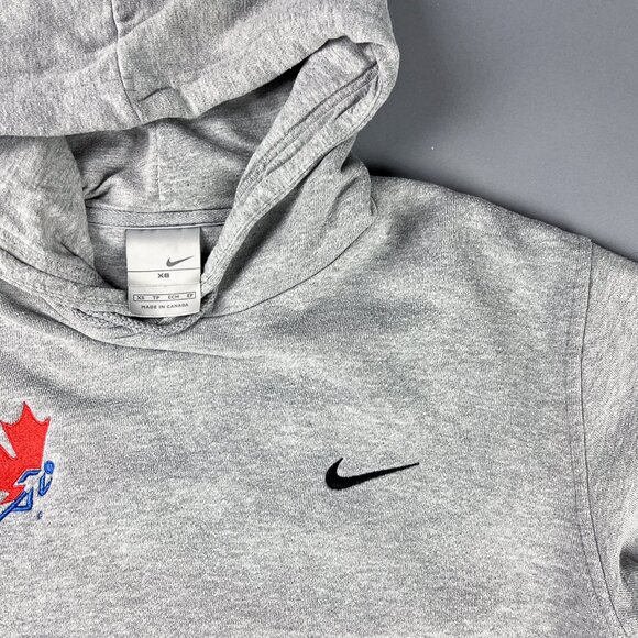 Vintage Nike Hoodie | Light Grey Pullover Sweatshirt with Embroidered Logo - Picture 5 of 7